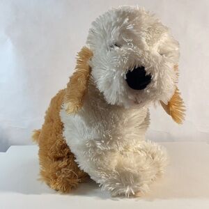 Fiesta White Tan Snuggly Soft Puppy Dog Plush